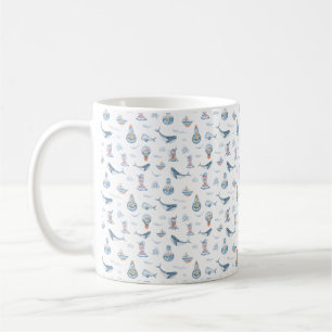 Wasserfarbe für Nautische Wale und Glühbirnen Kaffeetasse