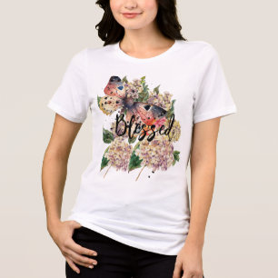 Wasserfarbe für Schmetterling Hydrangea individuel Tri-Blend Shirt