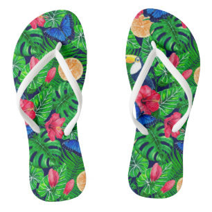 Wasserfarbe für tropische und tropische Gärten Flip Flops