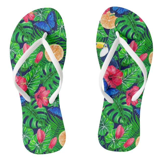 Wasserfarbe für tropische und tropische Gärten Flip Flops (Fußbett)