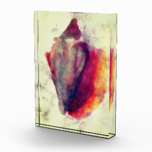 Wasserfarbe Gastropod Burgund Gold Schnecke Musche Fotoblock