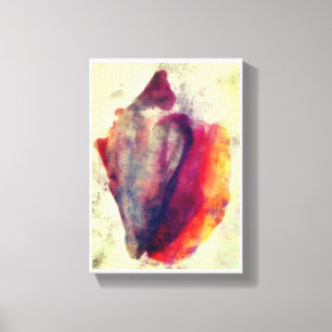 Wasserfarbe Gastropod Burgund Gold Schnecke Musche Leinwanddruck
