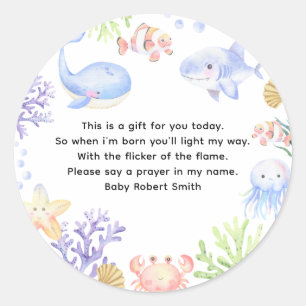 Wasserfarbe - Gebetskkerzenetikett Runder Aufkleber