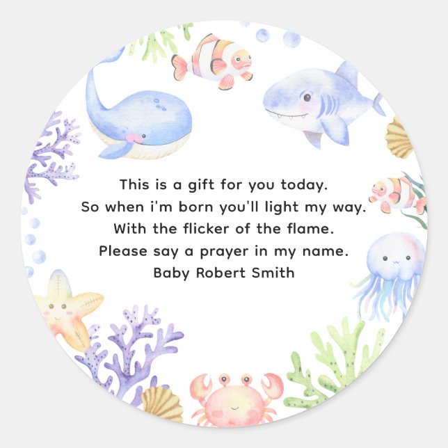 Wasserfarbe - Gebetskkerzenetikett Runder Aufkleber (Vorderseite)