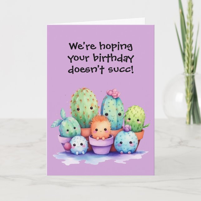 Wasserfarbe Geburtskaktus aus der Gruppe Karte (Vorderseite)