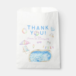 Wasserfarbe Geburtstagsparty Pool Danke Geschenktütchen