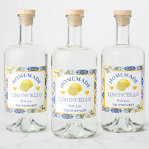 Wasserfarbe Gelb & Blau hausgemachte Limoncello