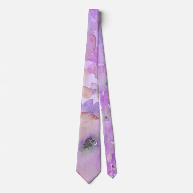 *~* Wasserfarbe Gentle Floral Beauty Krawatte (Vorderseite)