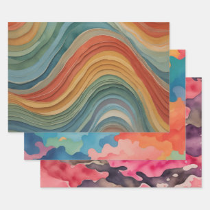 Wasserfarbe Geschenkpapier Set