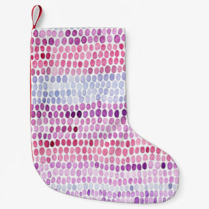 Wasserfarbe gestrichen: Rosa graue Polka Kleiner Weihnachtsstrumpf