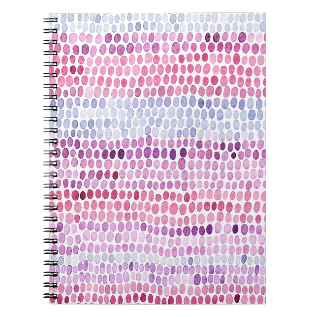 Wasserfarbe gestrichen: Rosa graue Polka Notizblock (Vorderseite)
