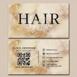 Wasserfarbe Gold Hairstylist Moderne Visitenkarte