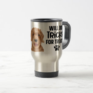 Wasserfarbe Goldendoodal lustige Hunde Zitat Reisebecher