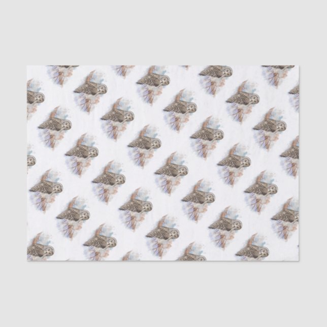 Wasserfarbe Grau Vogelwelt Kunst Seidenpapier (Vorderseite)