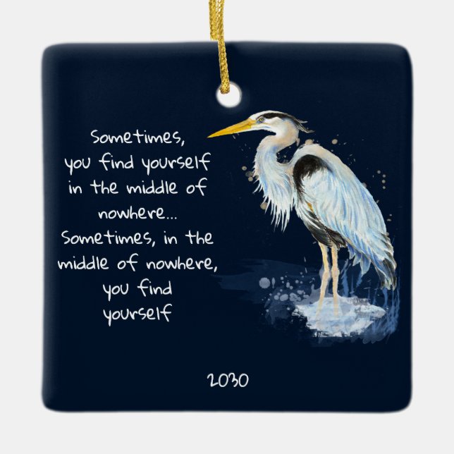 Wasserfarbe Große Blaue Herde Inspiration Zitat Keramikornament (Vorderseite)