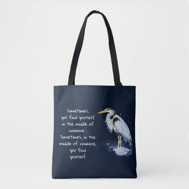 Wasserfarbe Große Blaue Herde Inspiration Zitat Tasche (Vorderseite)