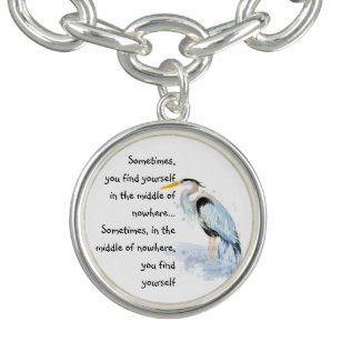 Wasserfarbe Große blaue Heron Inspiration Zitat Armband