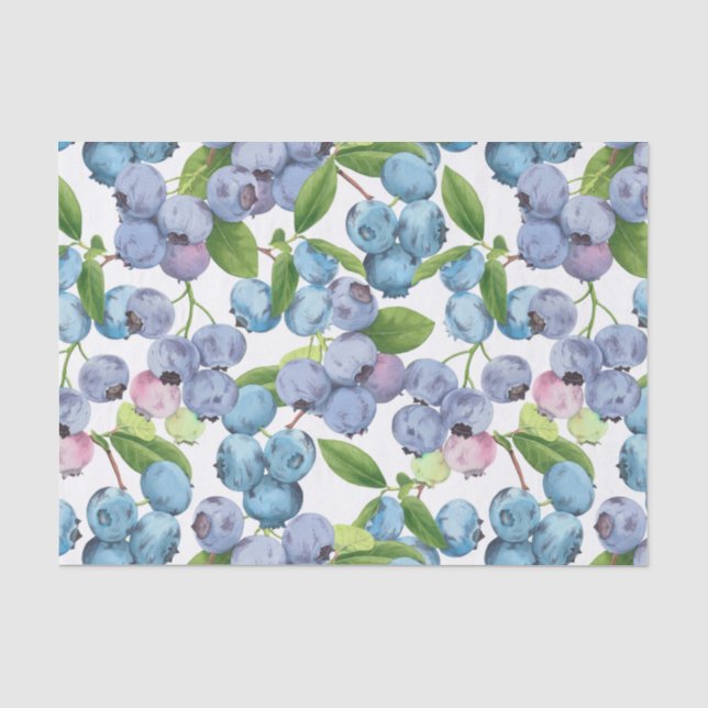 Wasserfarbe Große Juicy Blueberry Seidenpapier (Vorderseite)