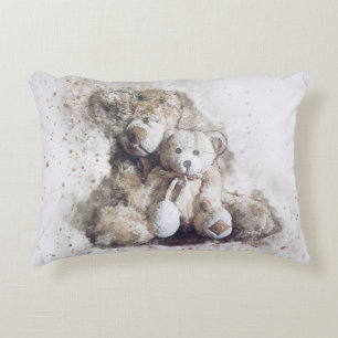 Wasserfarbe Große und kleine Teddybären  Dekokissen