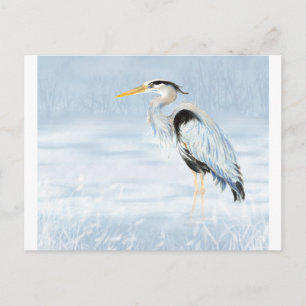 Wasserfarbe Grosses Blaues Hirn Vogelwelt Postkarte