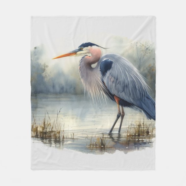 Wasserfarbe Grosses Blaues Meer Fleecedecke (Vorderseite)
