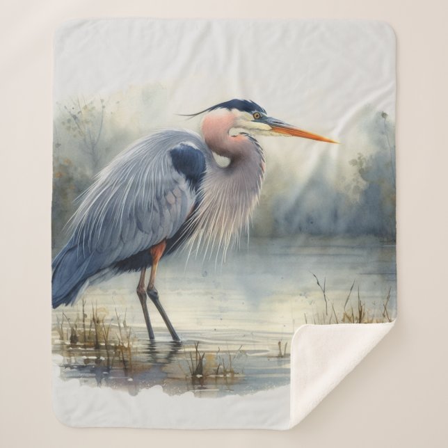 Wasserfarbe Grosses Blaues Meer Sherpadecke (Vorderseite)