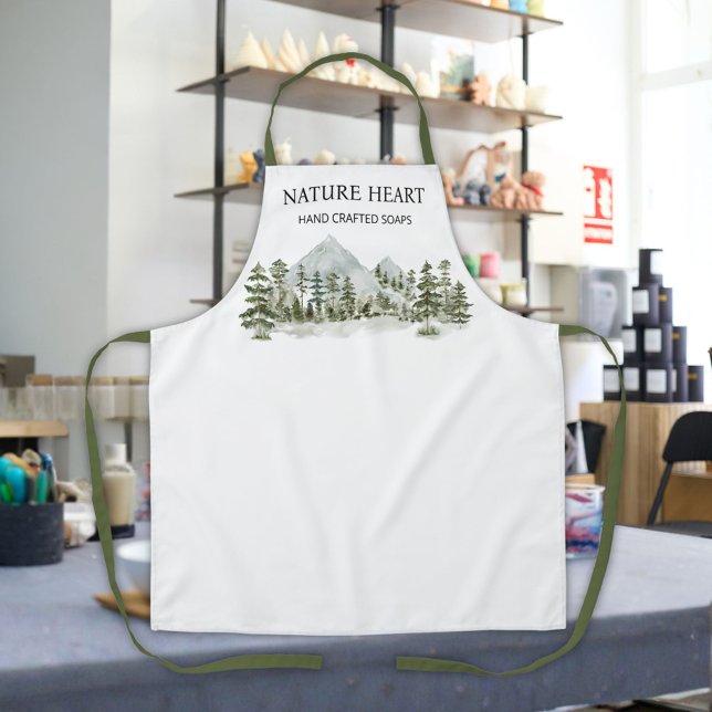 Wasserfarbe Grünwald Personalisierte Geschäft Schürze (In situ)