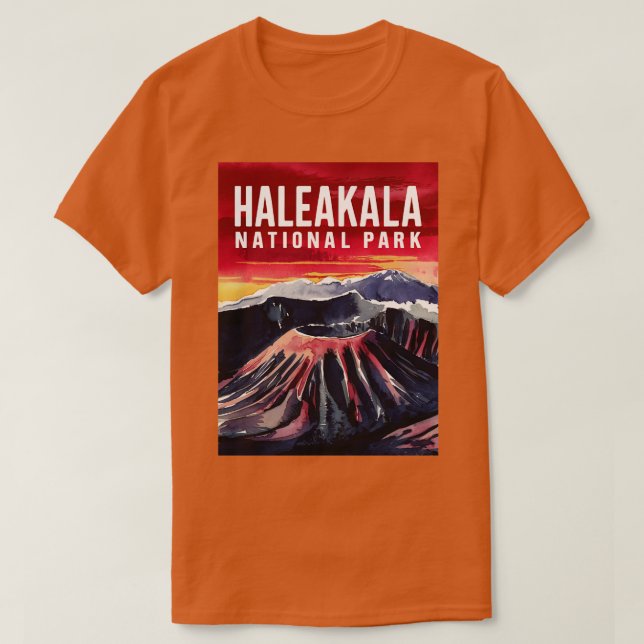 Wasserfarbe Haleakala Nationalpark Rote Thun T-Shirt (Design vorne)
