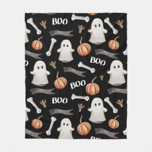 Wasserfarbe Halloween Boo Geist und Pumpkins Schwa Fleecedecke