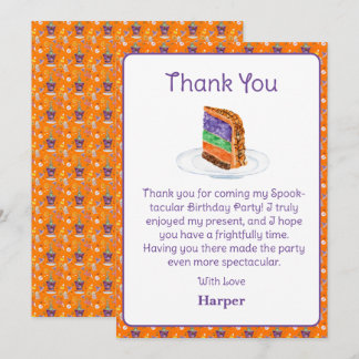 Wasserfarbe Halloween Geburtstagskuchen Danke Einladung