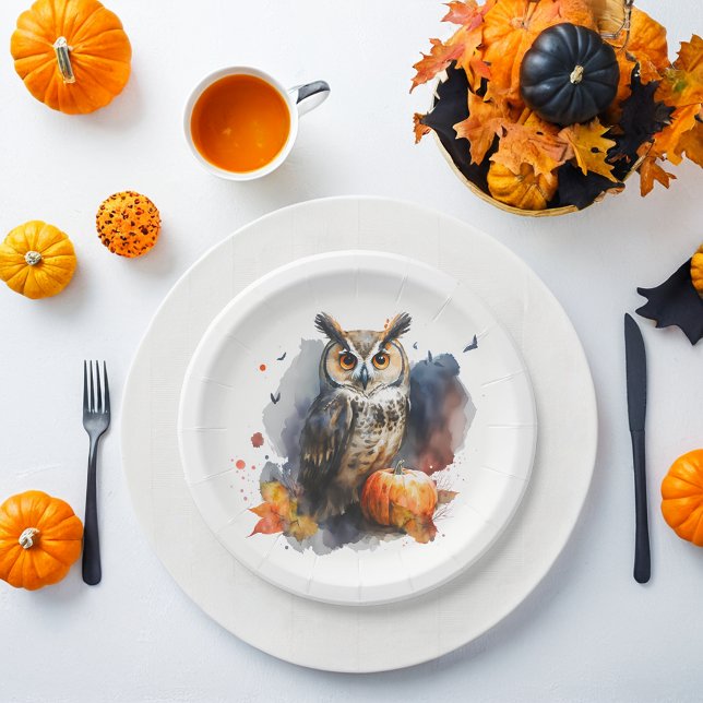 Wasserfarbe Halloween Pappteller (Von Creator hochgeladen)