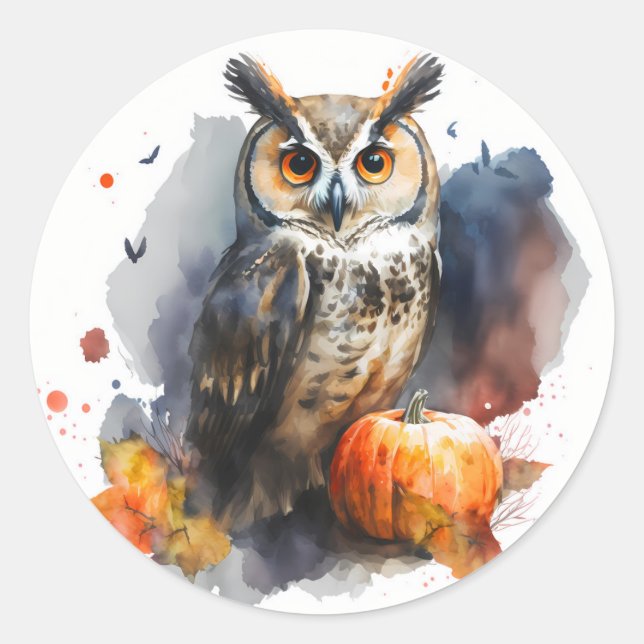Wasserfarbe Halloween Runder Aufkleber (Vorderseite)