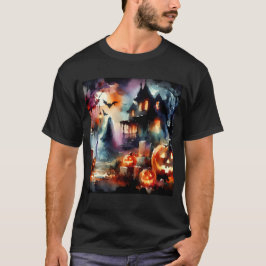 Wasserfarbe Halloween Szene T-Shirt