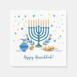 Wasserfarbe Hanukkka Holiday Serviette