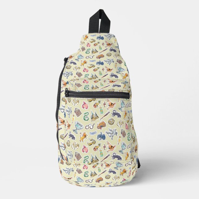 Wasserfarbe Harry Potter Icons Crossbody Bag (Vorderseite)