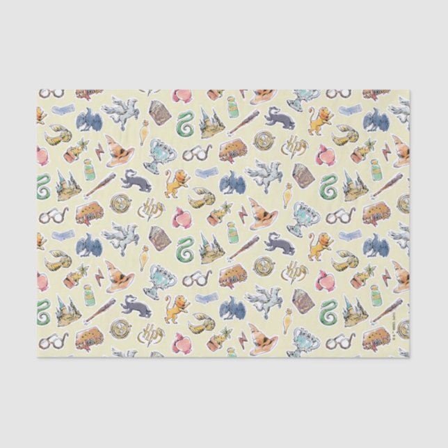 Wasserfarbe Harry Potter Icons Seidenpapier (Vorderseite)