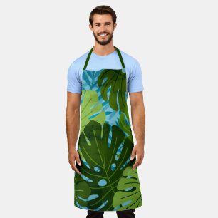 Wasserfarbe Hawaiian Monstera Leaf Tropical - Grün Schürze