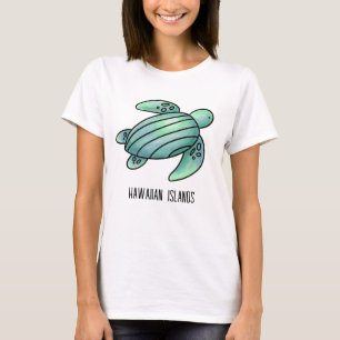 Wasserfarbe hawaiianische Inseln Meeresschildkröte T-Shirt