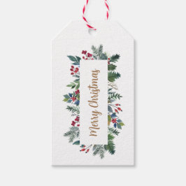 Wasserfarbe Heilig und Berries Weihnachten Geschenkanhänger
