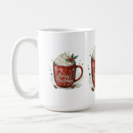 Wasserfarbe Heiße Schokolade mit Weihnachten Kaffeetasse