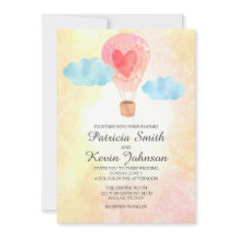 Wasserfarbe Heißluftballon Hochzeit