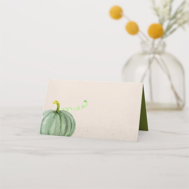 Wasserfarbe Herbst Erntedank Pumpen Platzkarte (Vorderseite)