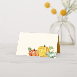 Wasserfarbe Herbst Erntedank Pumpen Platzkarte