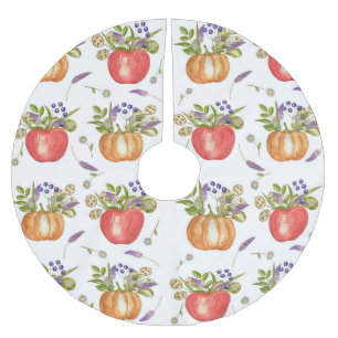 Wasserfarbe Herbst, Nahtlose Zusammensetzung. Polyester Weihnachtsbaumdecke
