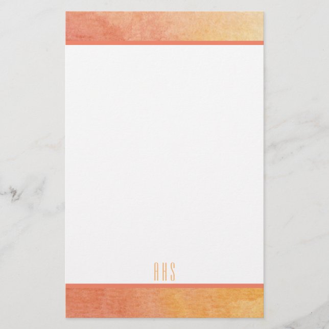 Wasserfarbe Herbst und Anfangsbuchstaben Briefpapier (Vorderseite)