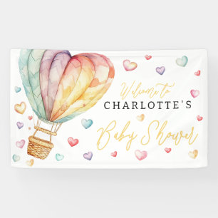 Wasserfarbe Herz Babydusche Begrüßungssignatur Banner