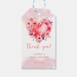 Wasserfarbe Herz Kleine Sweetheart Babydusche Geschenkanhänger