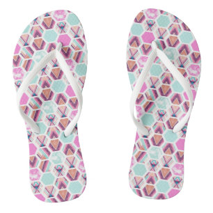 Wasserfarbe Hexagon-Muster Flip Flops