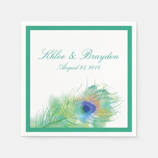 Wasserfarbe | Hochzeit Serviette (Vorderseite)