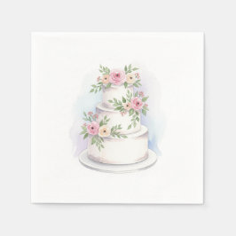 Wasserfarbe Hochzeitskuchen Standard Cocktail Napk Serviette